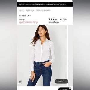 Ann Taylor White Button-Down